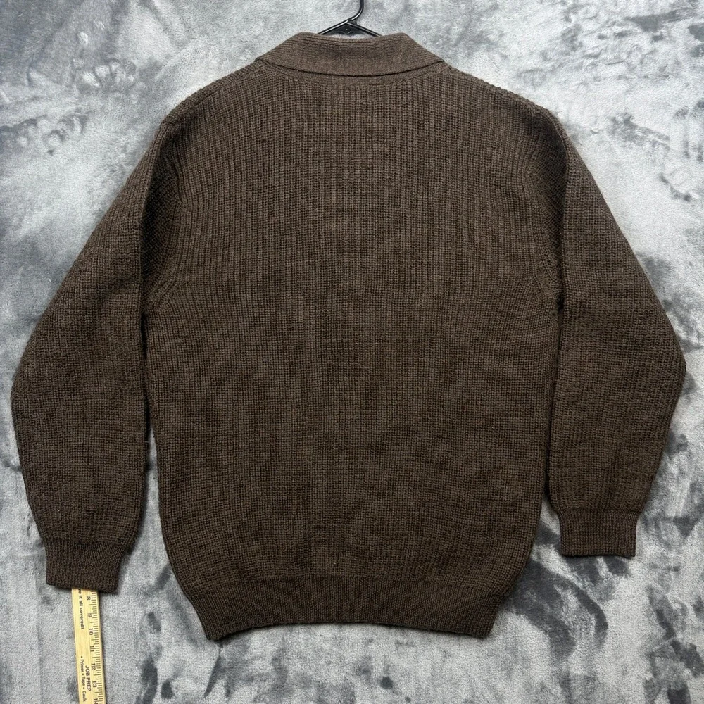 Woolrich Cardigan Sweater Mens LT Brown Wool Shawl Collar Button Front 9005BT